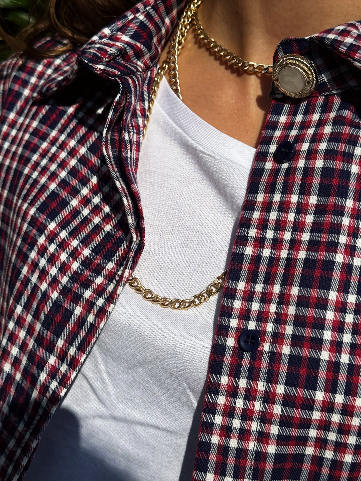“CAMICIA CHECK BOTTONE GIOIELLO” kontatto