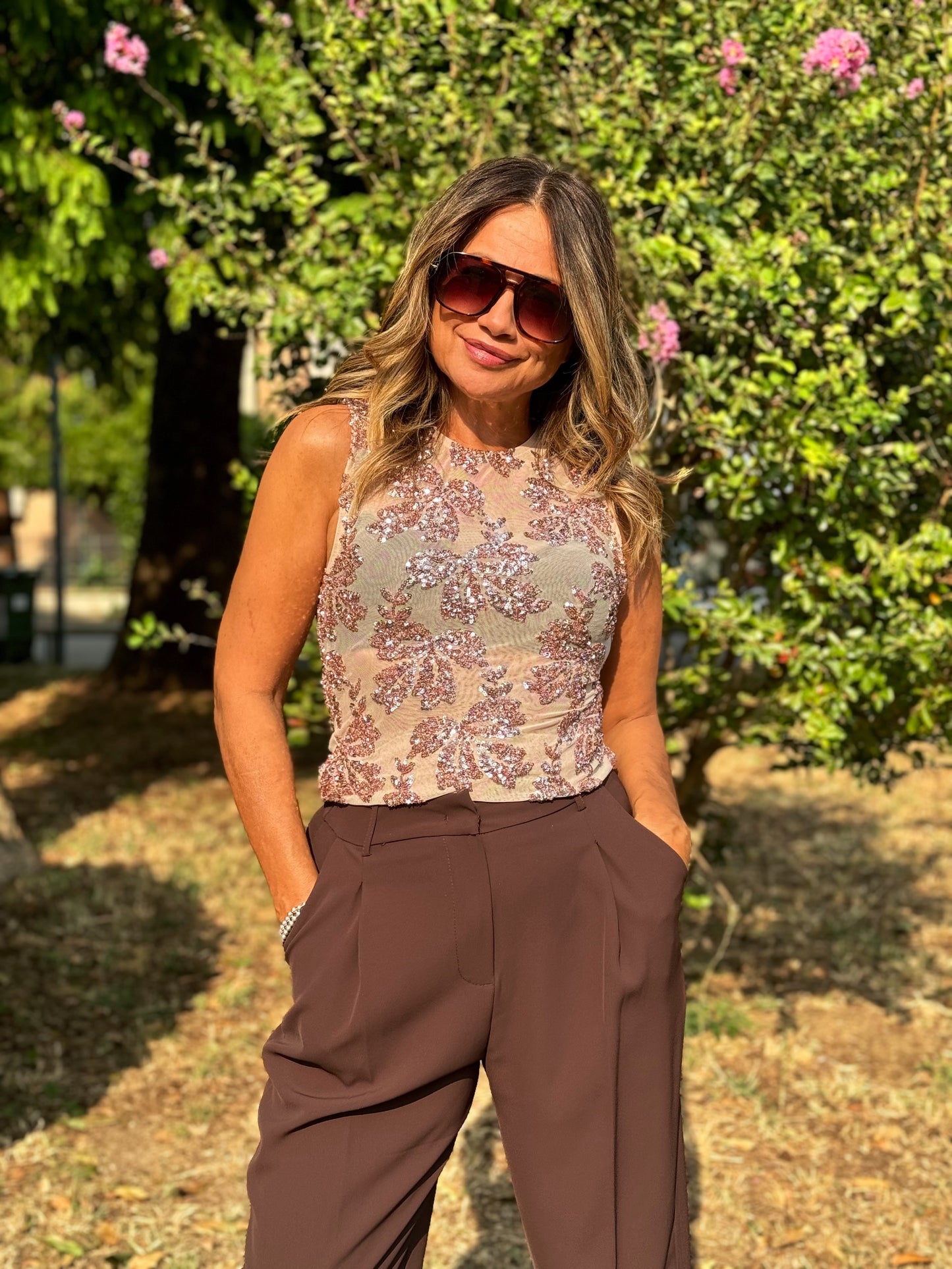 “CANOTTA PAILLETTES E TULLE” susy mix