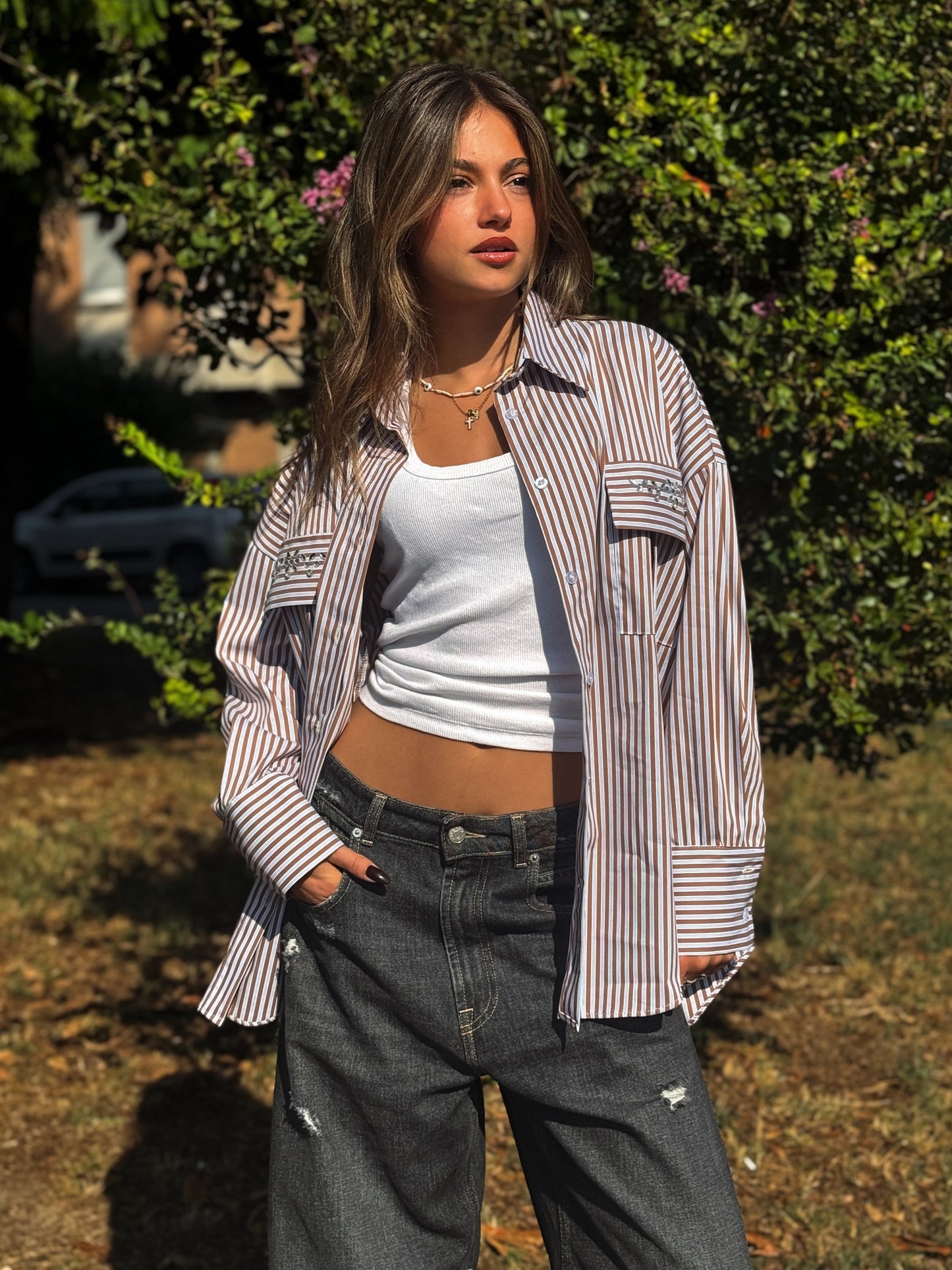 “CAMICIA GESSATA CON APPLICAZIONI” Susy mix