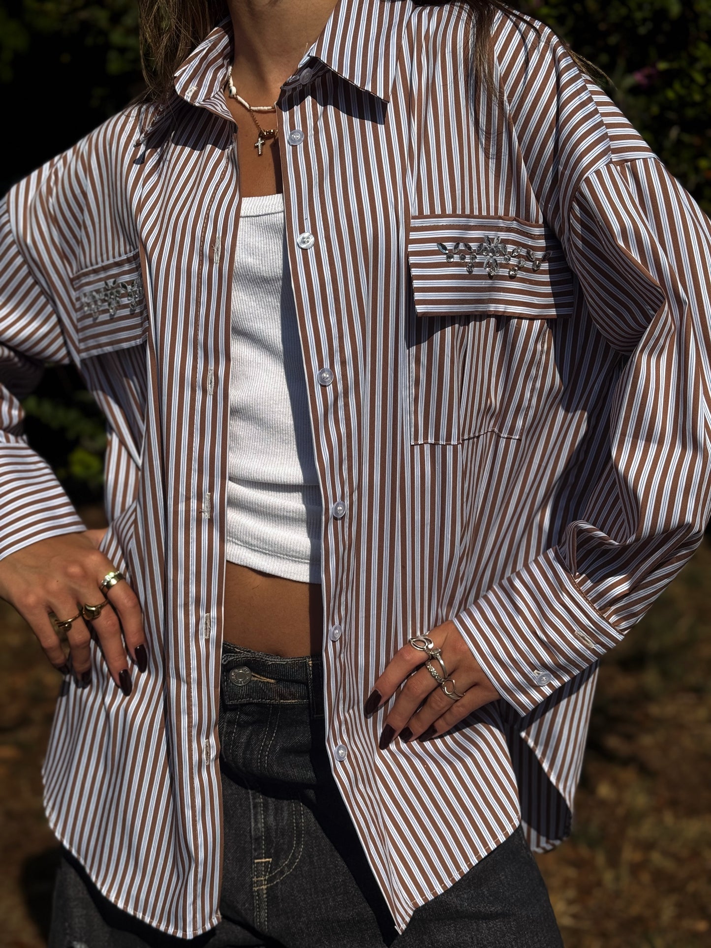 “CAMICIA GESSATA CON APPLICAZIONI” Susy mix