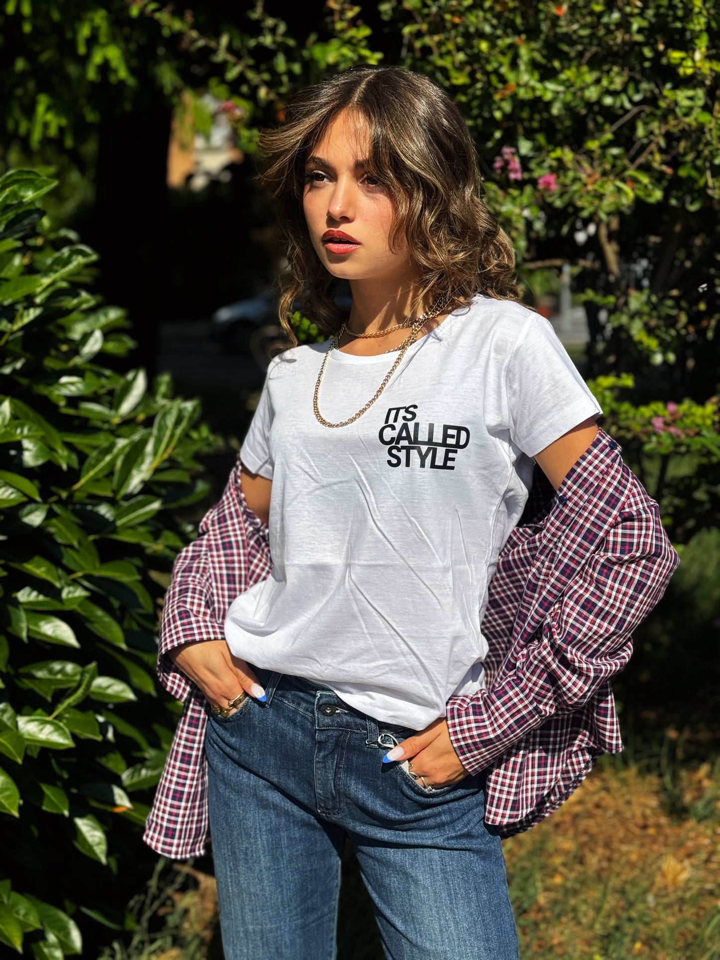 “CAMICIA CHECK BOTTONE GIOIELLO” kontatto