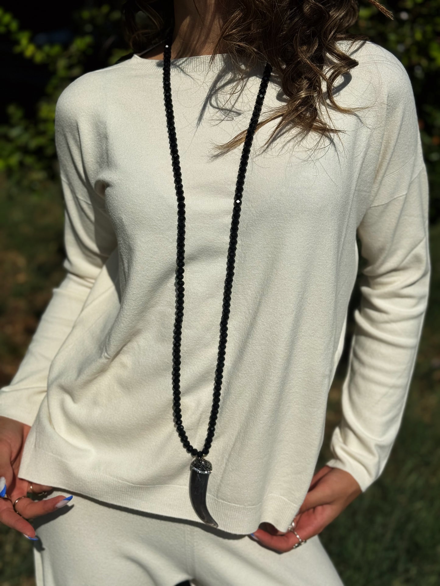 “COLLANA LUNGA CON CORNO” Susy mix