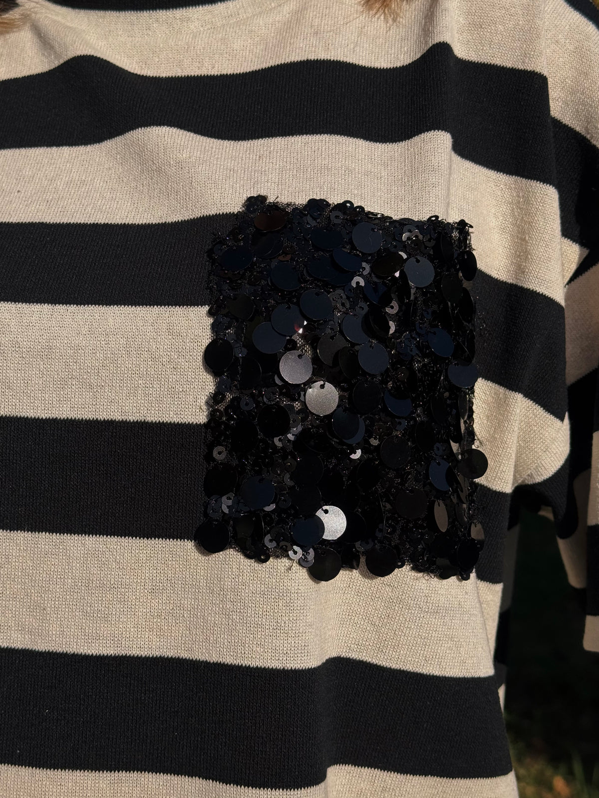 “MAGLIA RIGA CON TASCHINO” Susy mix