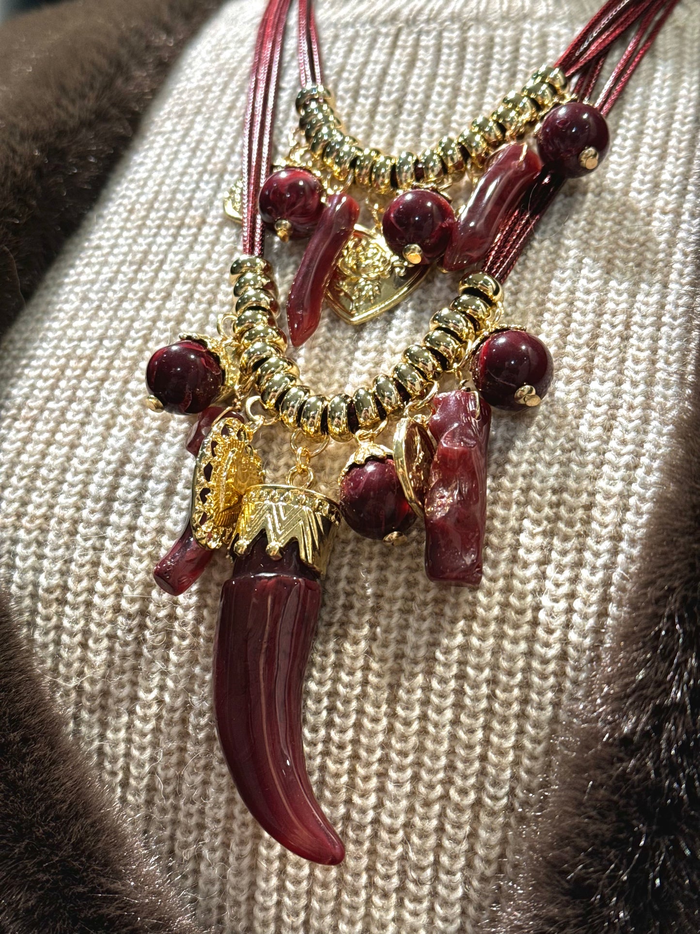 "COLLANA DOPPIA CORNO"