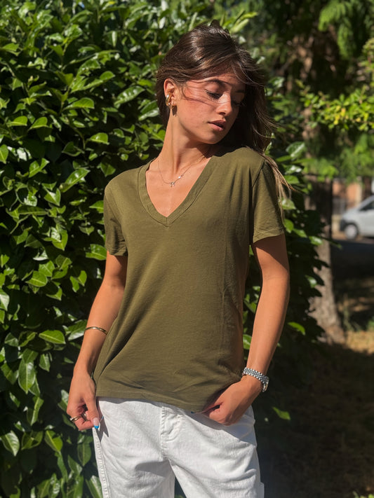 “T-SHIRT SCOLLO A V” Kontatto