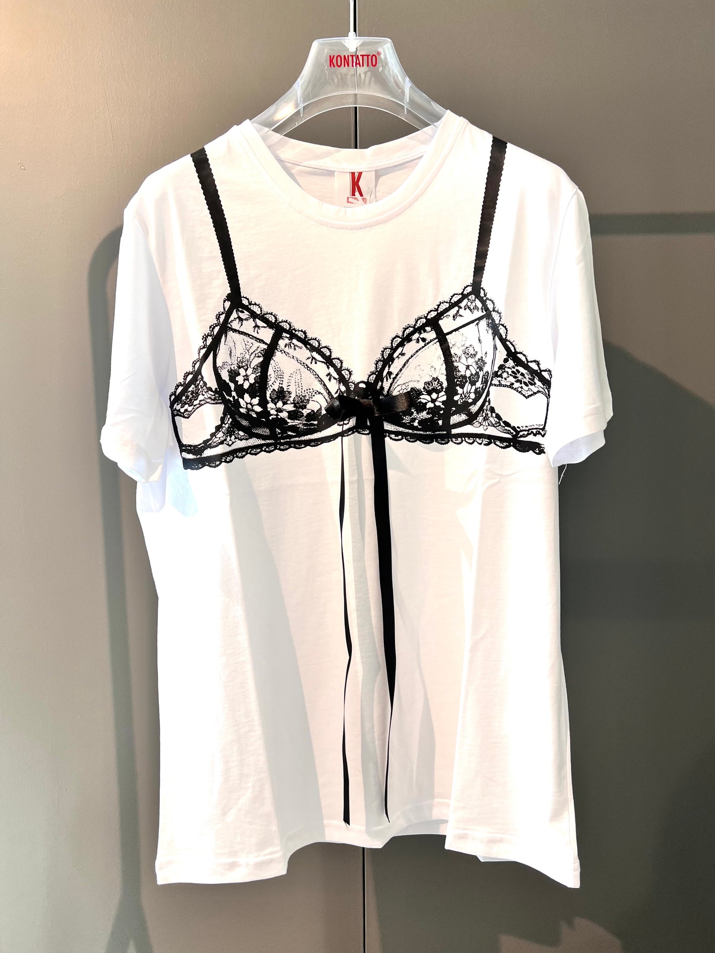 KONTATTO- T-SHIRT STAMPA PIZZO