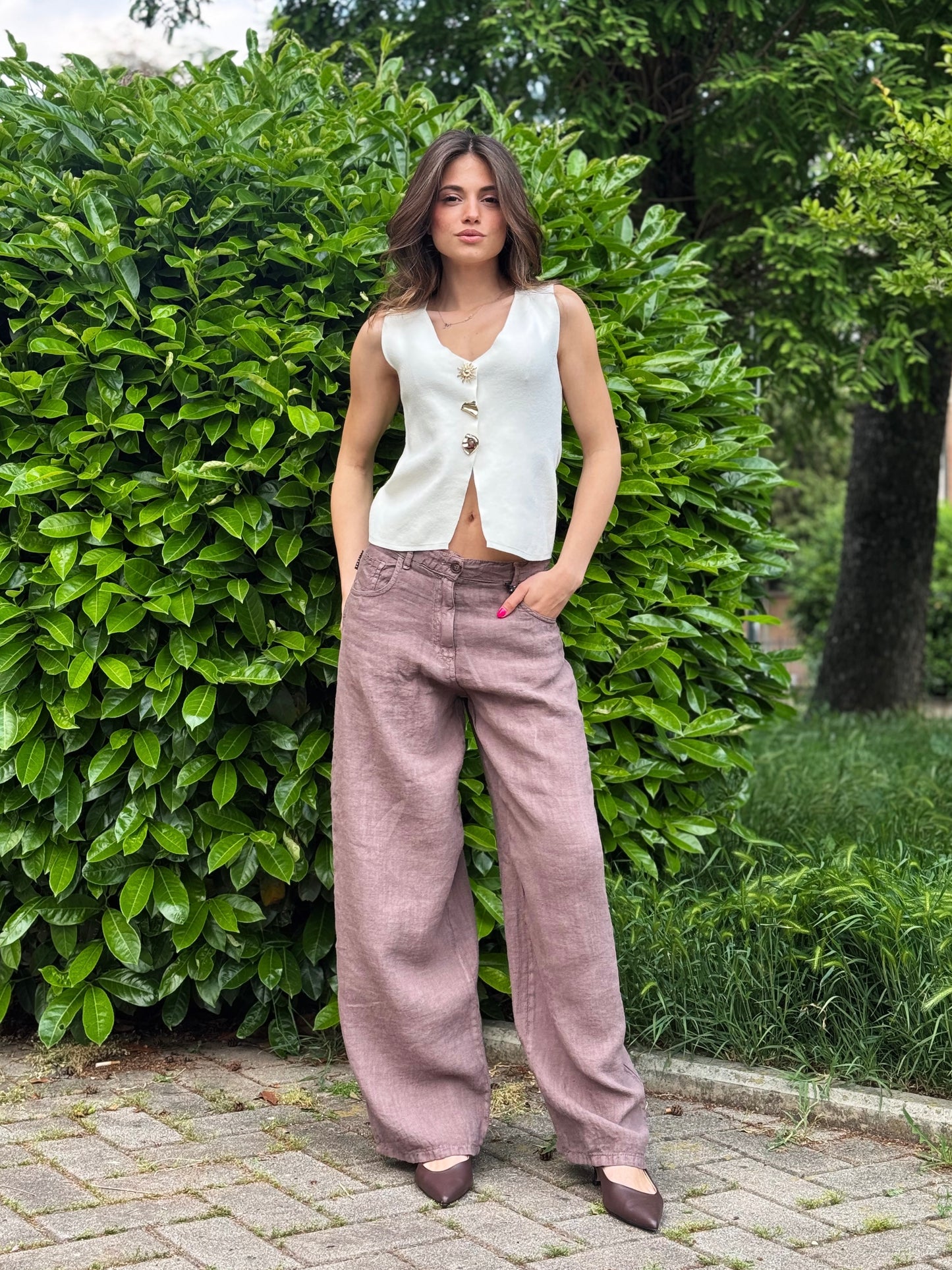 “PANTALONE BELLA IN LINO” Have one