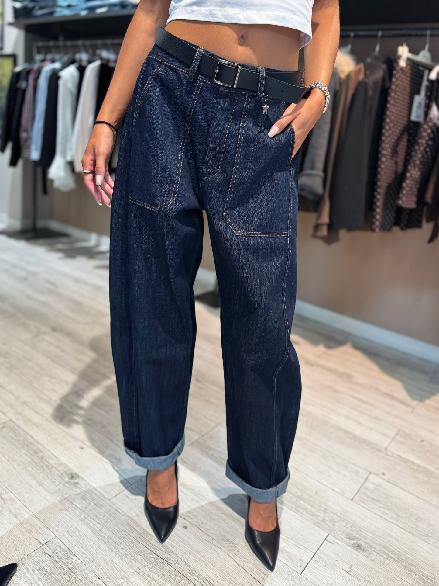 “PANTALONE STELLINA DENIM BLU” Susy mix