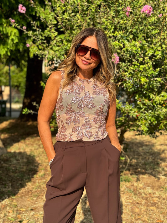 “CANOTTA PAILLETTES E TULLE” susy mix
