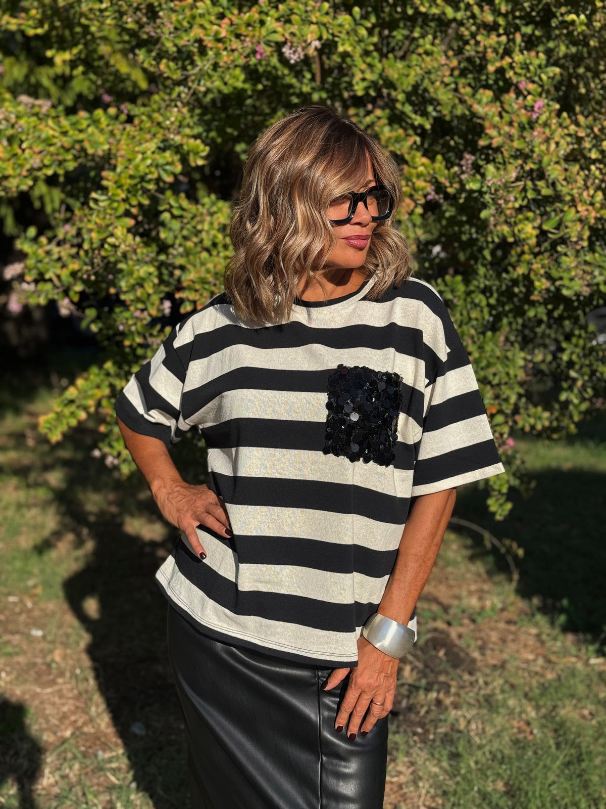“MAGLIA RIGA CON TASCHINO” Susy mix