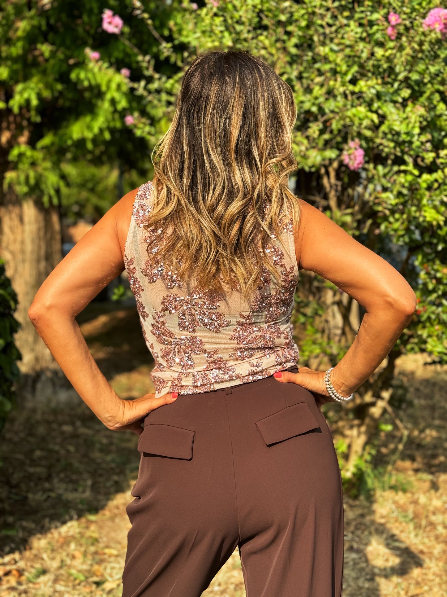 “CANOTTA PAILLETTES E TULLE” susy mix