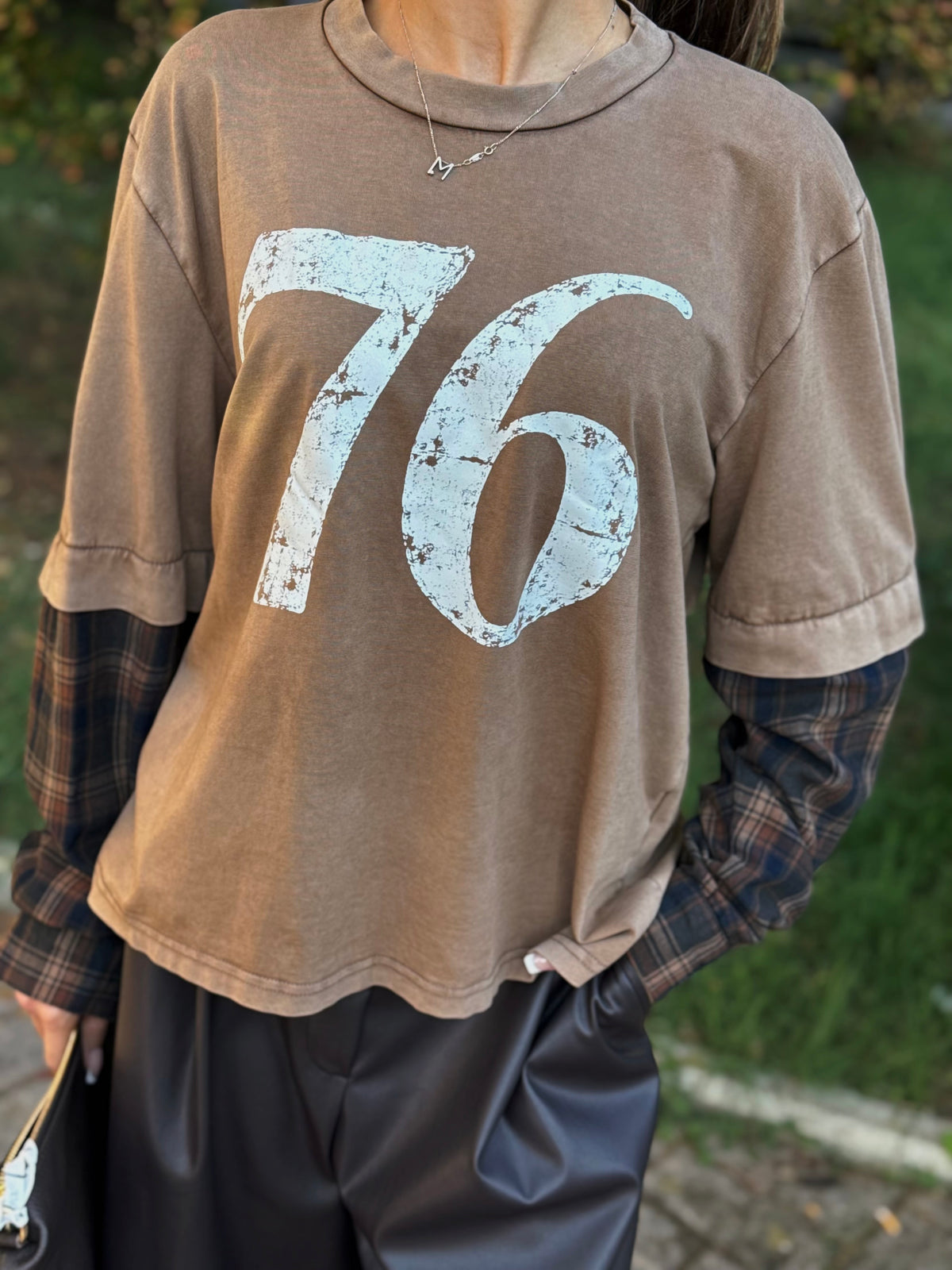 “T-SHIRT MANICA CHECK” Susy mix