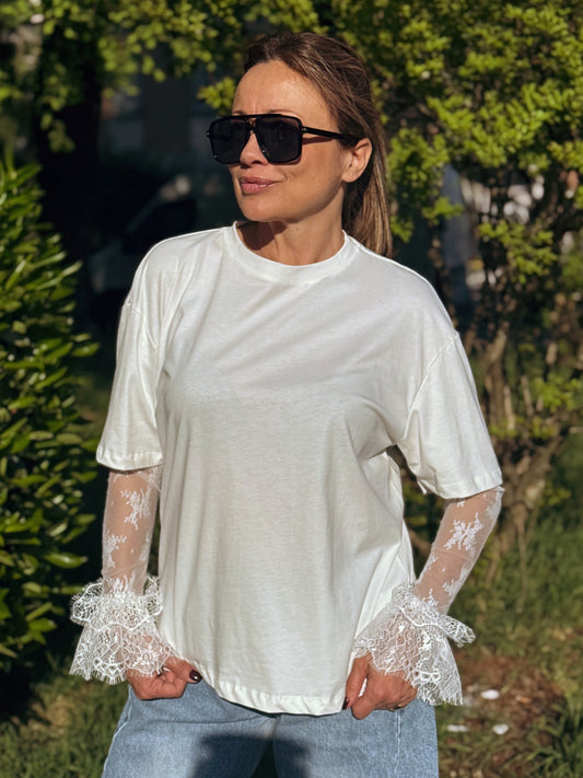 “T-SHIRT MANICA IN PIZZO” Have one
