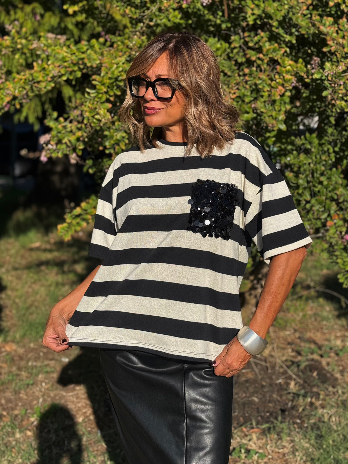 “MAGLIA RIGA CON TASCHINO” Susy mix