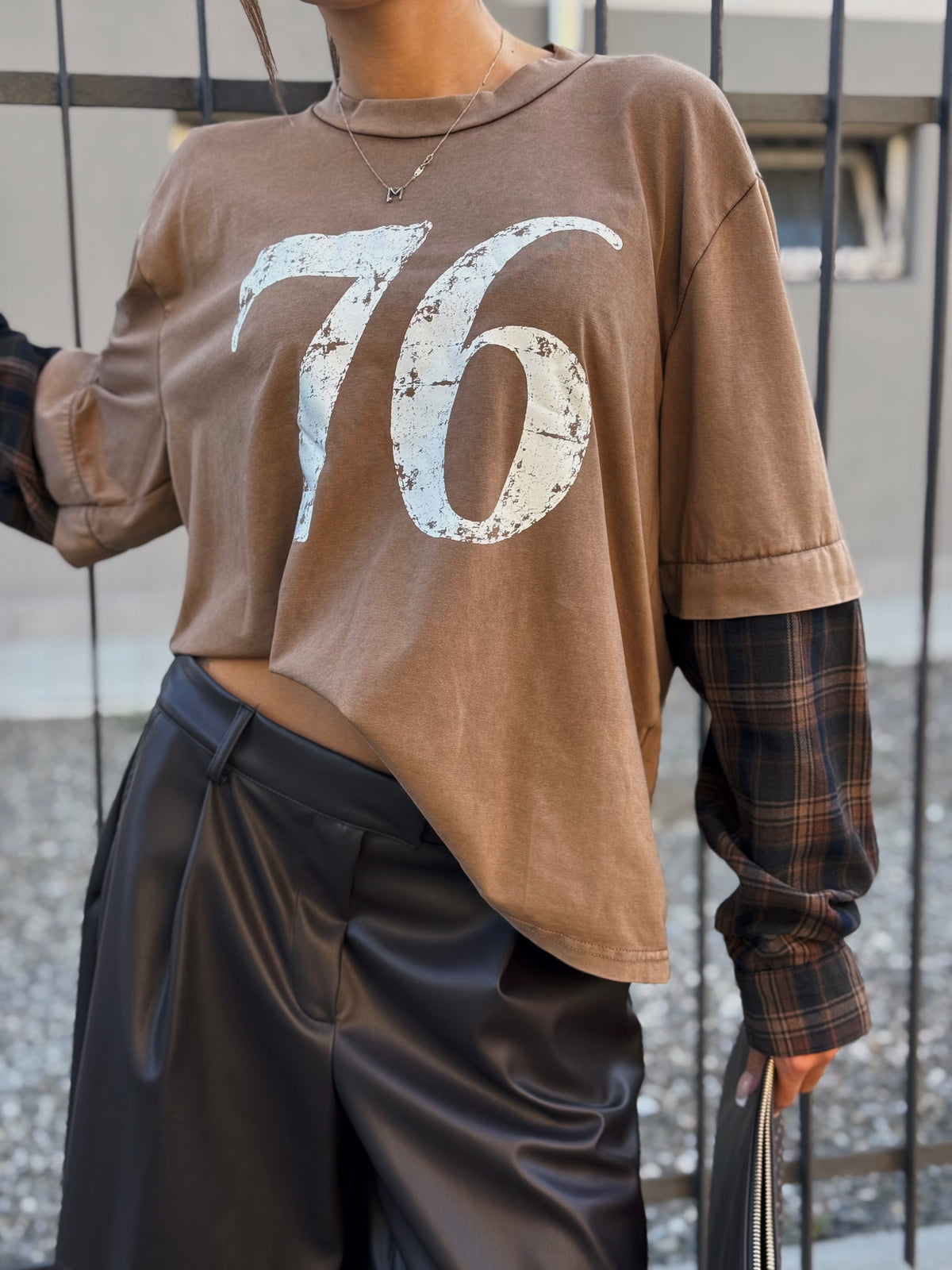 “T-SHIRT MANICA CHECK” Susy mix