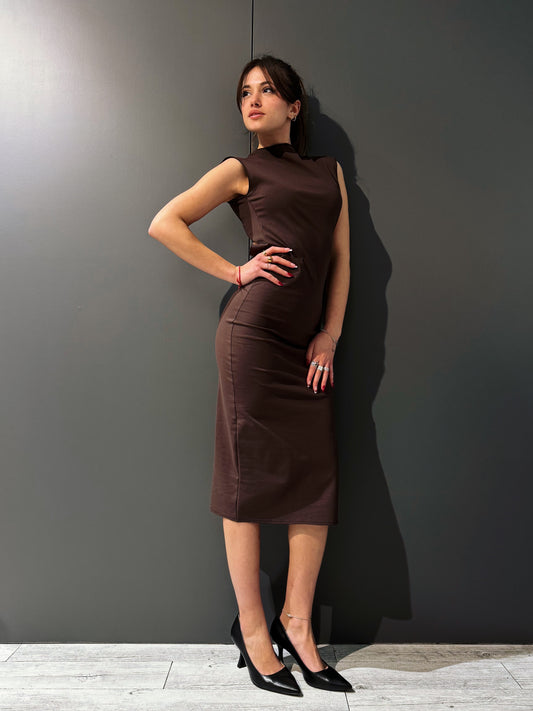 KONTATTO- ABITO MIDI SCOLLO SCHIENA