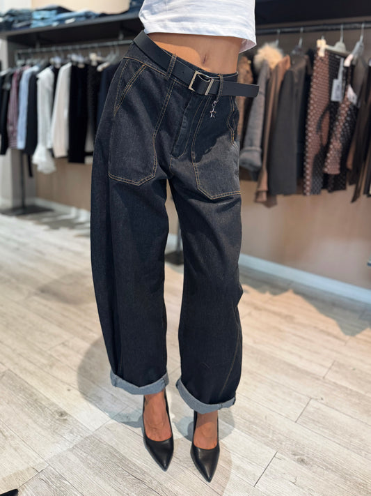 “PANTALONE CON STELLINA DENIM NERO” Susy mix