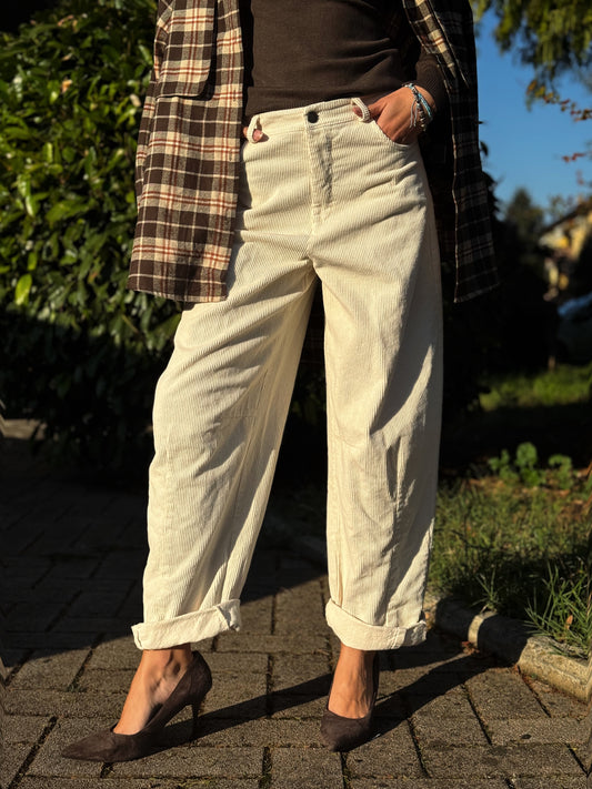 “PANTALONE BALOON VELLUTO” Kontatto