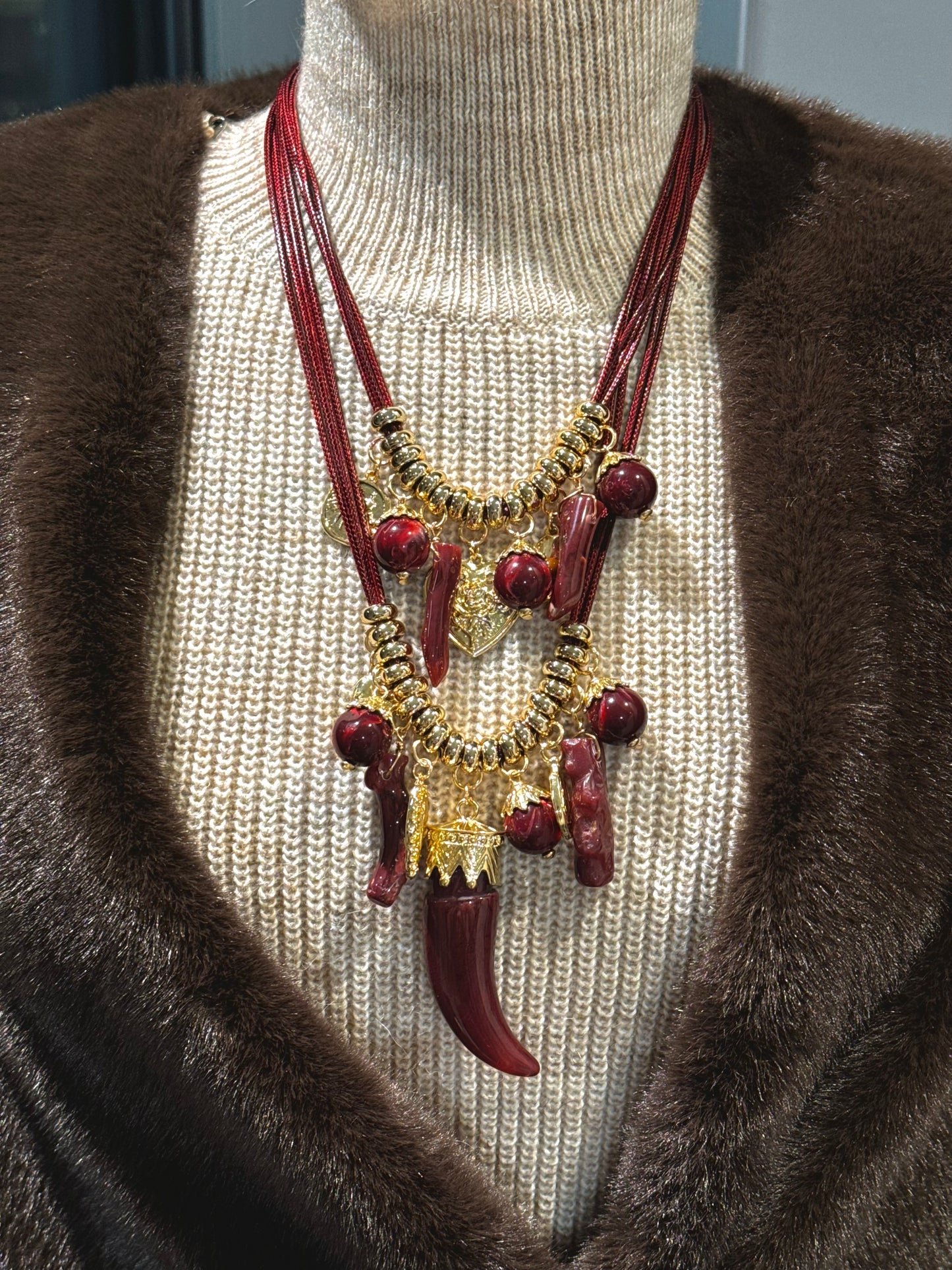 "COLLANA DOPPIA CORNO"