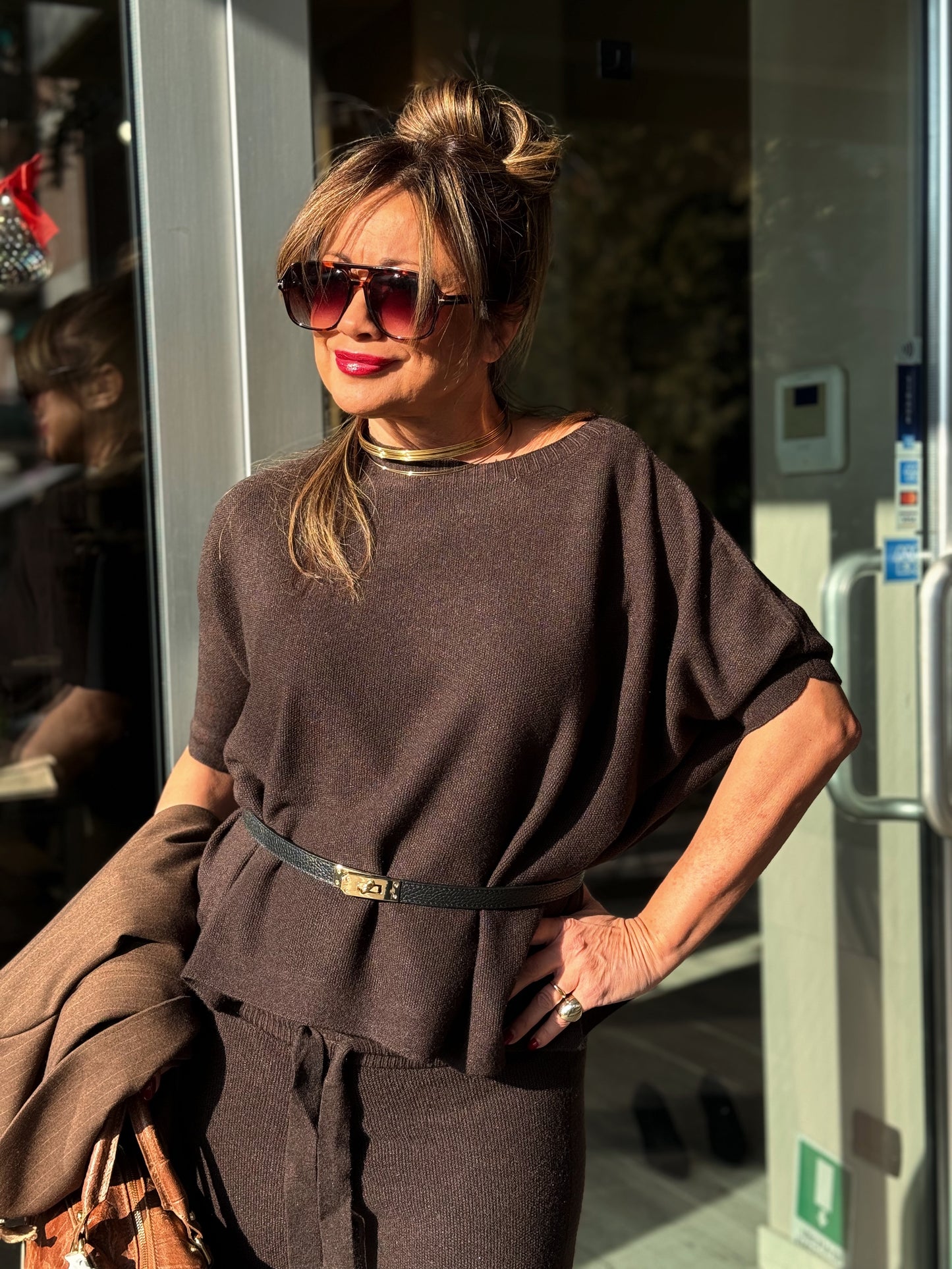 "MAGLIA CROPPED PUNTO RISO" Kontatto