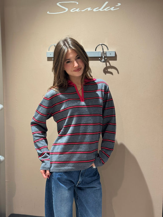 “MAGLIA CON ZIP RIGA” Kontatto