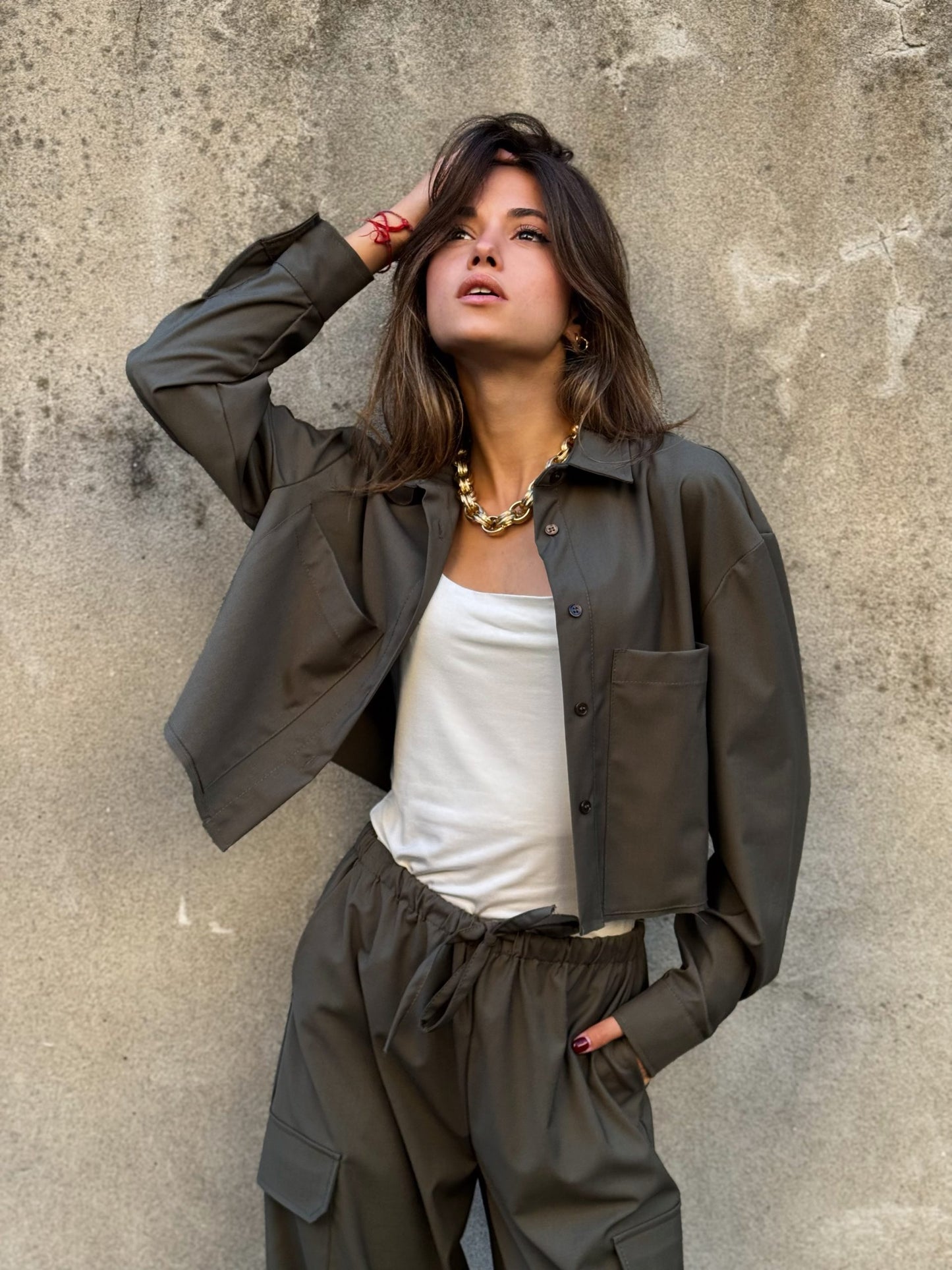 VICOLO- BLUSA MILITARE