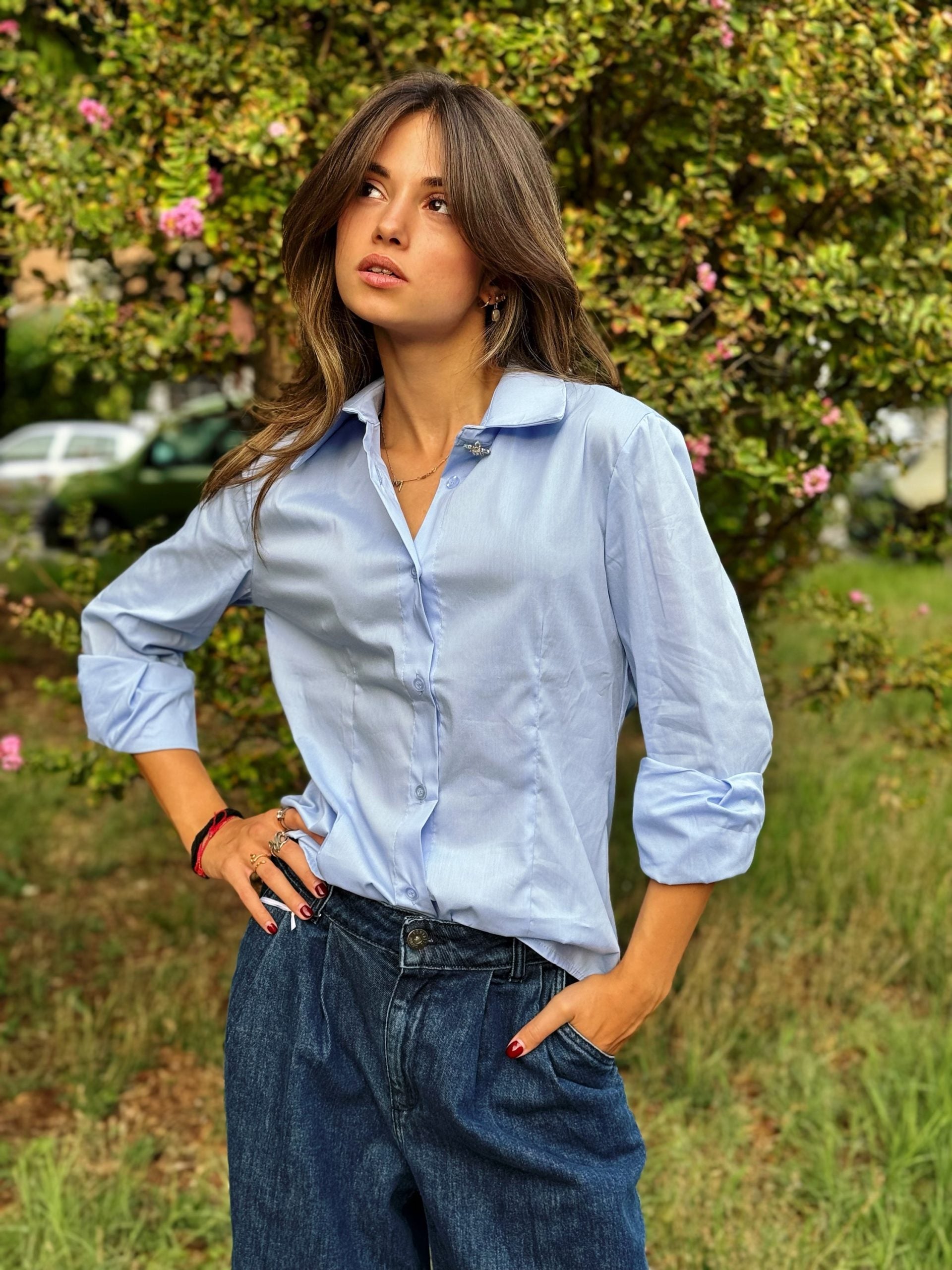 SUSY MIX- CAMICIA BOTTONE GIOIELLO